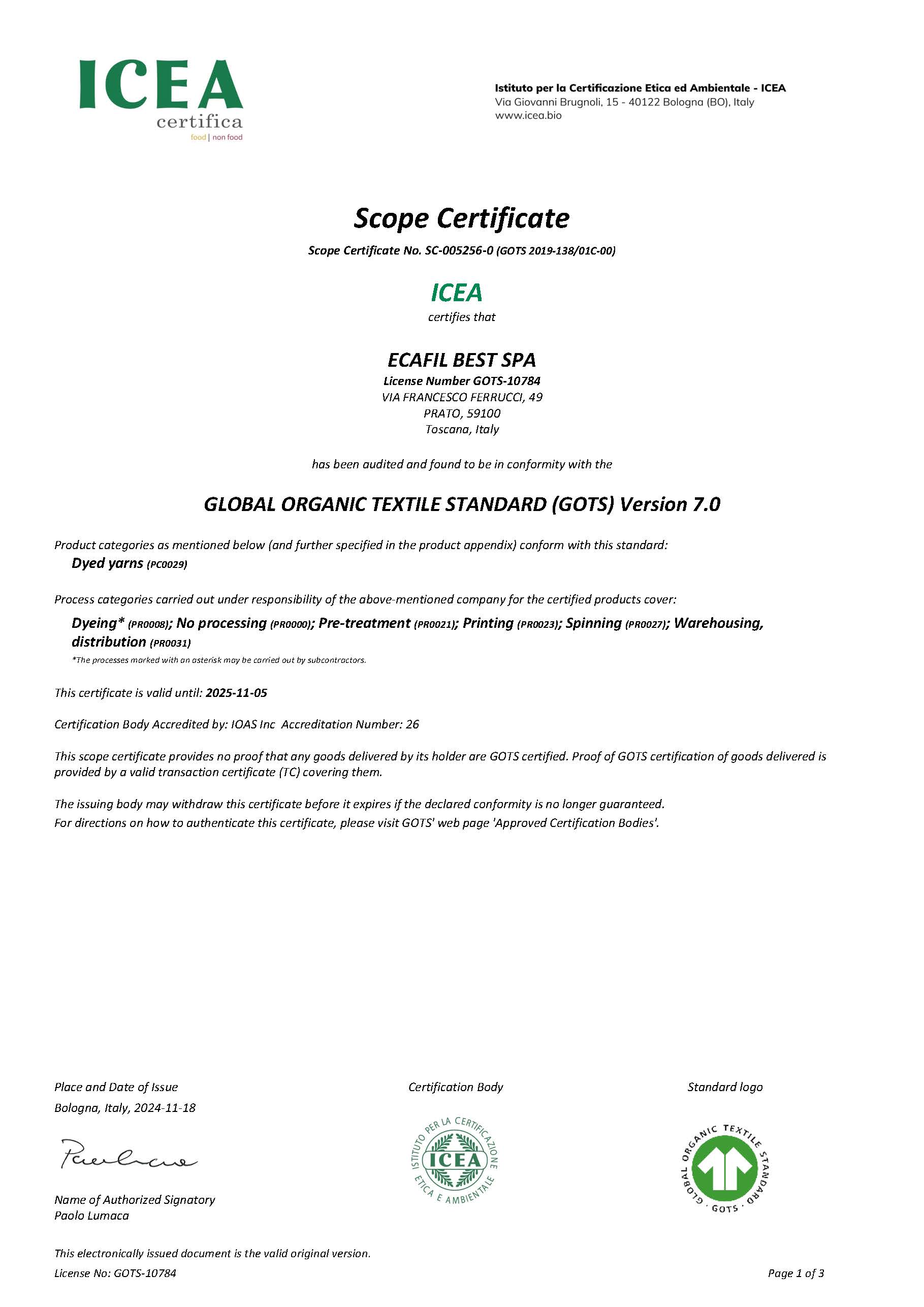  Certification