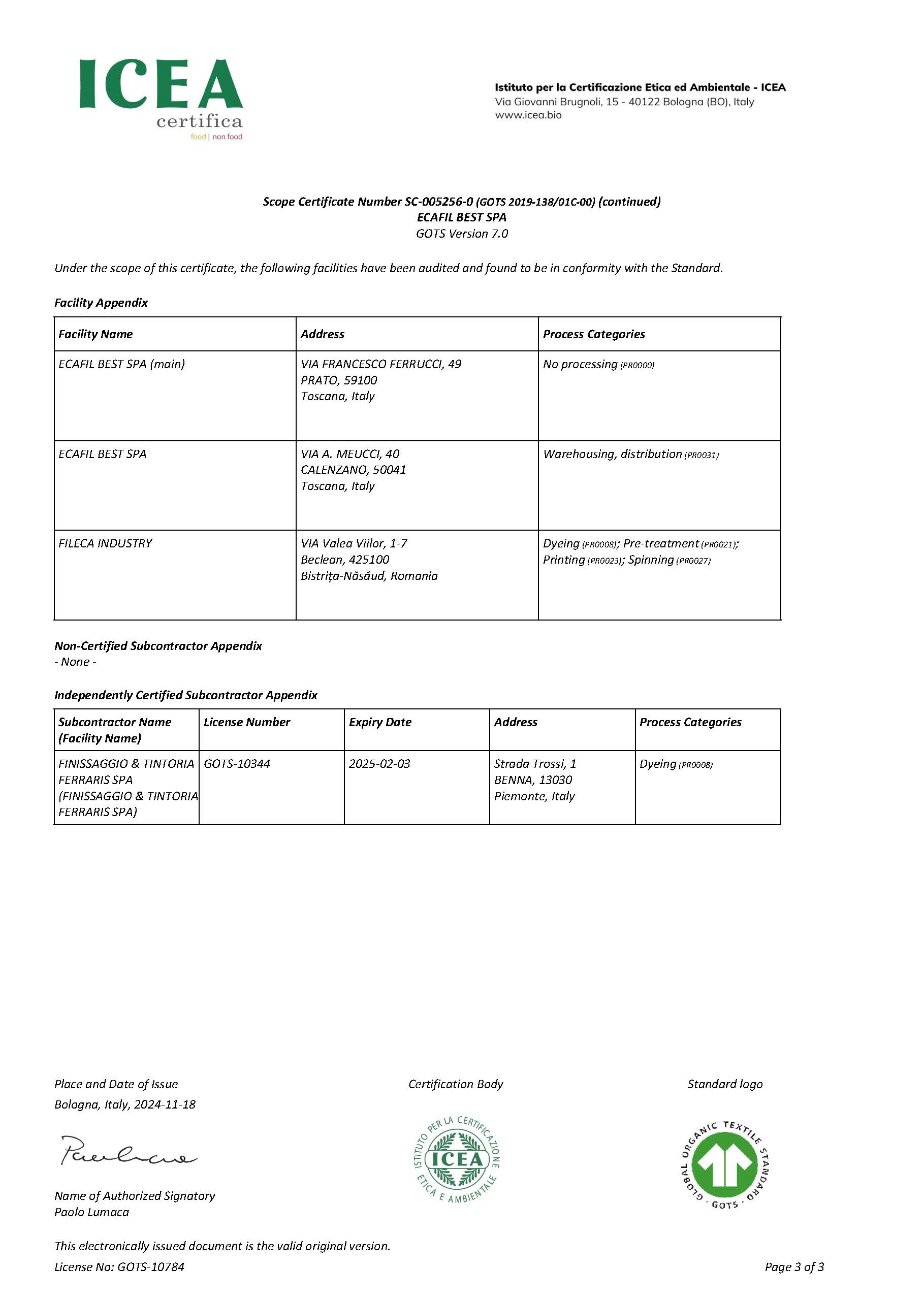  Certification